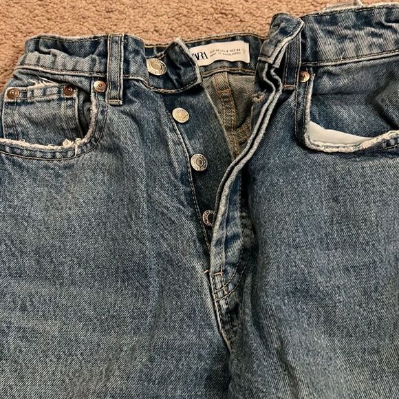 Zara high rise button fly jeans 0 - Picture 5 of 8
